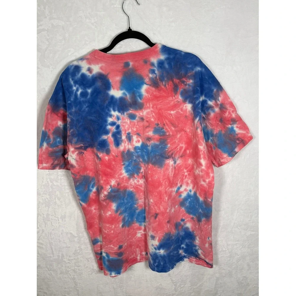 Nike The Nike Tee Loose Fit Pink Blue Tie Dye Graphic T-Shirt Womens Large